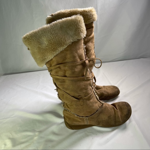 Relativity Shoes - Relativity Taupe Stormy Tall Winter Sherpa Boots 8